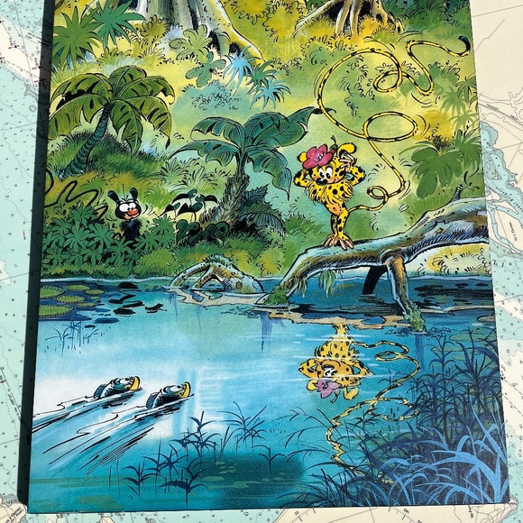 Vintage Marsupilami Jungle Plaqued Hard Board Print - Picture 3 of 7